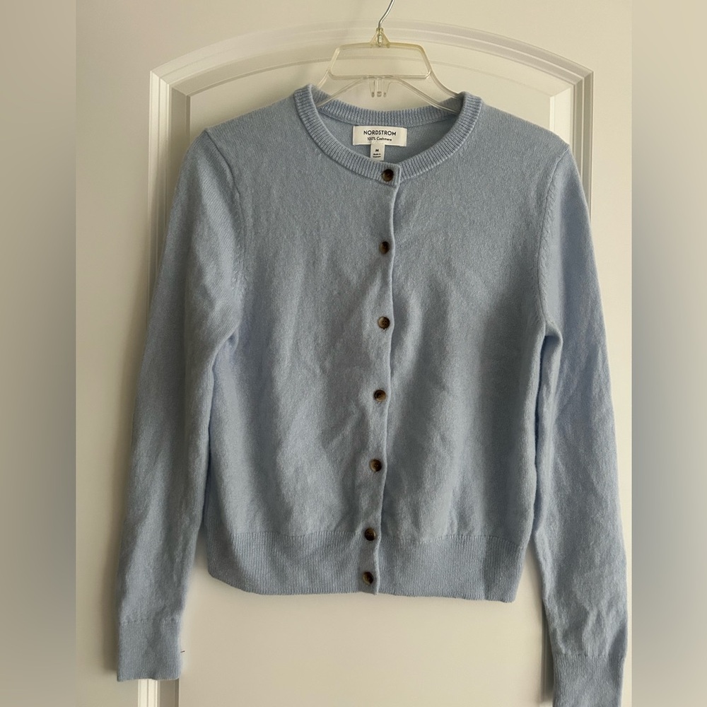 Cashmere Baby Blue Cardigan from Nordstrom size Medium